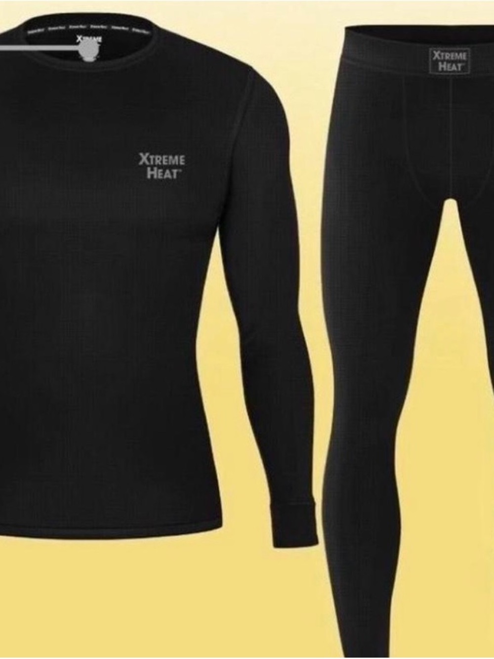 Men’s Black Thermal Undershirt & Legging Set